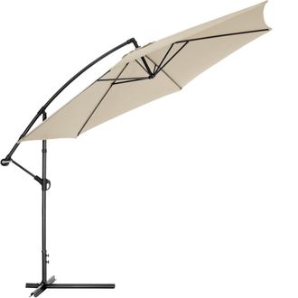 TecTake Sombrilla &oslash; 350 cm, inclinable, incluye funda protectora, beige