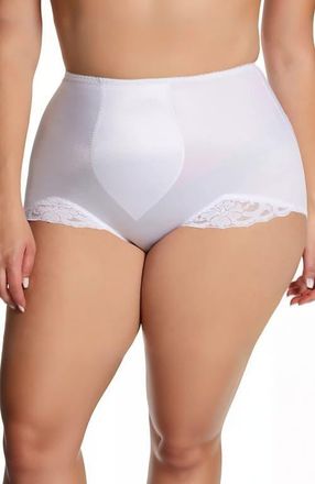 Rago Light Shaping Panty with comfort V-Leg lace design in White at Nordstrom, Size X-Large
