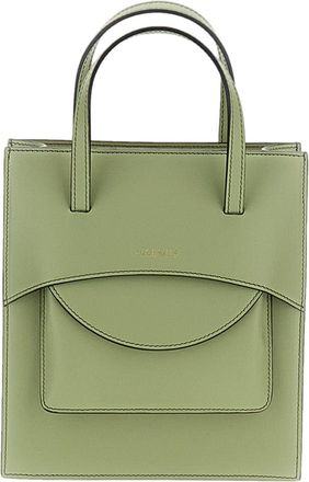 Hidesins Green Pocket M Leather Top Handle Bag