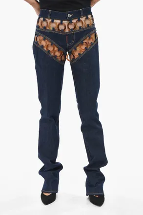 Dsquared2 Dark Wash Jeans TRUMPET A With Visible Stitching 23cm Dsquared2