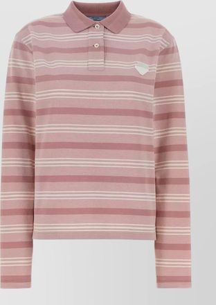 Prada embroidered cotton piqu&eacute; polo shirt