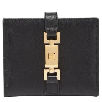 Gucci Pre-owned Leren Portemonnee - Dames - Pre-owned - Zwart - Maat: ONE Size Leer