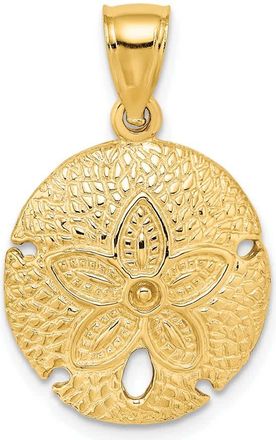 Diamond2Deal 14k Yellow Gold Sand Dollar Charm Pendant