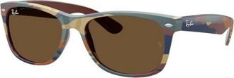 Ray-Ban New Wayfarer Zonnebril - unisex - Zonnebrillen - Bruin - 55 MM - Nylon - Accessoires