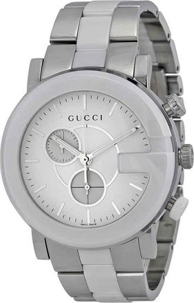 Gucci G-Timeless Chronograph Steel and Ceramic Mens Watch YA101345