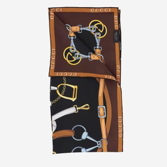 Gucci Womens Scarf Silk Twill Multicolour Scarfs