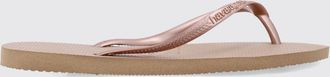 Havaianas Sandali infradito Slim in gomma con tacco basso e logo tono su tono