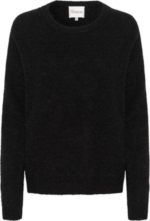 MY ESSENTIAL WARDROBE Zwarte Gebreide Pullover Trui - Dames - Ronde hals truien - Zwart - L - Wol - Truien & Vesten
