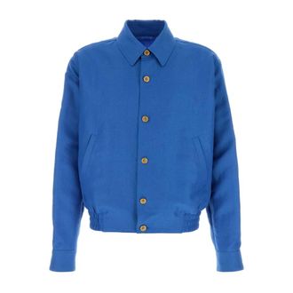 Versace Wool and Linen Bomber Jacket - male - Versace - Bomber Jackets - Blue - L - Jackets