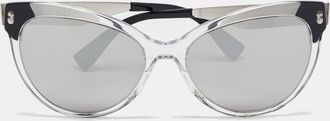 Versace Black/silver Mirror Mod. 4338 Medusa Cat Eye Sunglasses