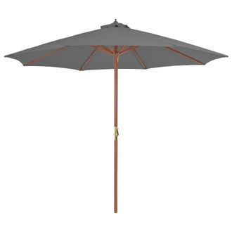 vidaXL Sombrilla De Jard&iacute;n Con Palo De Madera Antracita 300 Cm Vidaxl
