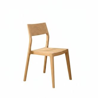Wabi Home Silla de comedor apilable de madera maciza