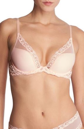 Natori Feathers Plunge T-Shirt Basics Bra in Seashell at Nordstrom, Size 36Ddd