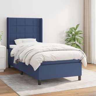 vidaXL Vidaxl - Cama Box Spring Con Colch&oacute;n Tela Azul 90x190 Cm