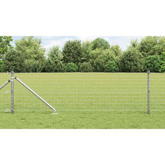 vidaXL Vidaxl - Postes De Cerca 13 Pcs Plateado &Oslash;32mm 100 Cm Acero Galvanizado