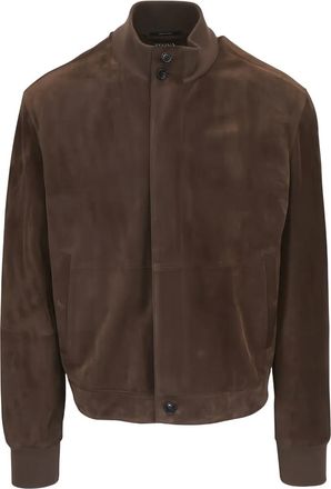 Ermenegildo Zegna Blusa in pelle scamosciata - Marrone