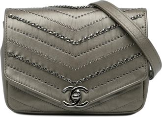 Chanel Pre-owned Womens 19 Crossbody Bag Grey Leather - One Size