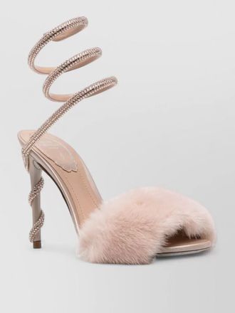 Rene Caovilla pumps heel detail fur spiral strap