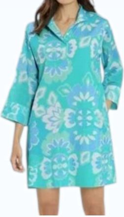 Jude Connally Helen Dress In Blooming Tile Aqua