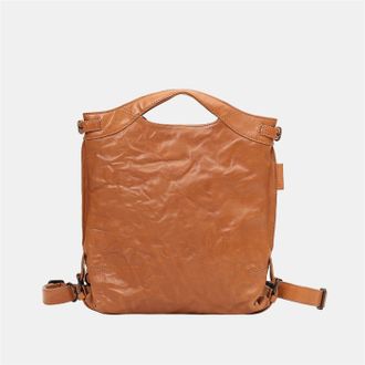 Aunts & Uncles Womens Accessories Mrs. Mince Pie Top Handle Utility Backpack in Caramel - Brown Leather - One Size