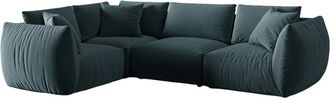 MICADONI Modulares 4-Sitzer Design Ecksofa Chris mit Eckteil links - Samtbezug
