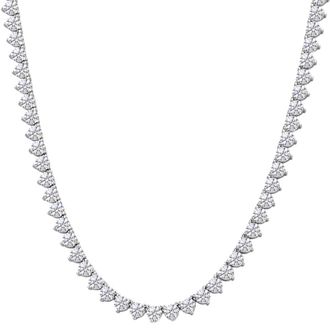 Pompeii3 26Ct Diamond Tennis Necklace 3-Prong 14k White Gold 18 Lab Grown