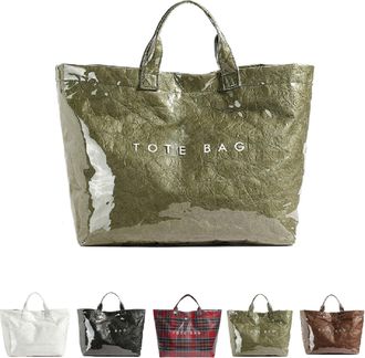 Generic Christmas Plaid Tote Bag for Women PVC Tote Bags Trendy ChristmasGift Bag Large Carry All Hobo Handbag for Shopping (Green)