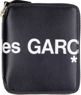 Comme Des Gar&ccedil;ons Huge Logo Wallet - Dames - Portefeuilles - Zwart - ONE Size - Leer - Accessoires