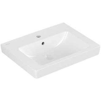 Villeroy & Boch Lavabi classici, 550 x 440 mm, Rettangolare, per rubinetteria 3 fori, foro centrale forato, con troppopieno, Porcellana sanitaria Bianco