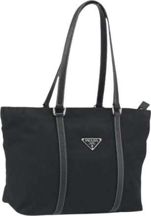 Prada Pre-owned Nylon Tote Bag - Dames - Vintage Shopper - Zwart - ONE Size - Nylon - Vintage