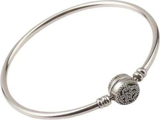Pandora Zilveren Armband Met Roze Bedel Sluiting - Dames - Armbanden - Grijs - 56 MM - Accessoires