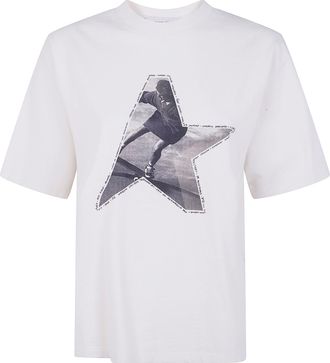 Golden Goose Journey WS Boxy T-Shirt Gauze Cotton Jersey With Print