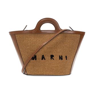Marni Handbags, female, Brown, Size: ONE SIZE Tropicalia Small Shopper Bag
