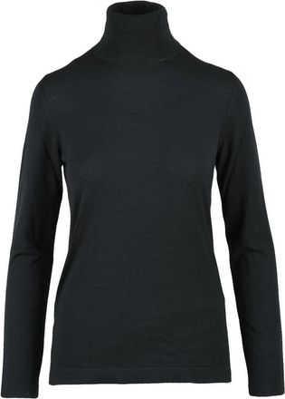 Goes Botanical Fitted Black Turtleneck in Merino Wool