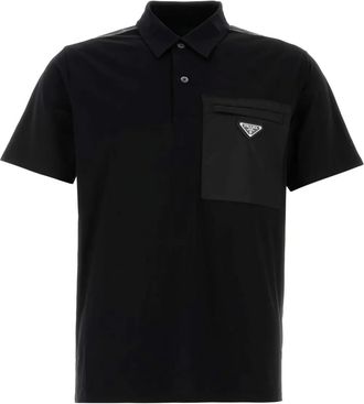 Prada Polo con dettaglio a triangolo - Nero