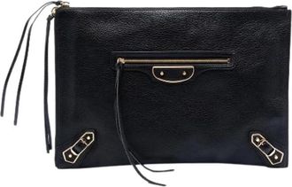 Balenciaga Pre-owned Vintage Clutch - Dames - Vintage Clutch - Zwart - ONE Size - Leer - Vintage
