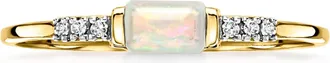 RS Pure by Ross-Simons Opal Ring With Diamonds in 10kt Yellow Gold