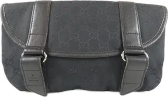 Gucci Black Gg Canvas Fanny Pack (Pre-Owned)