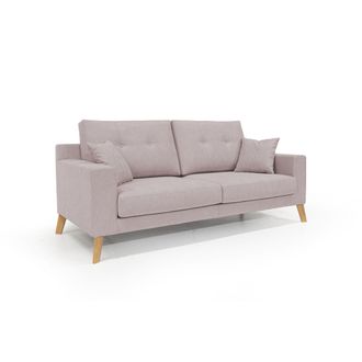 Divani.Store Danish Sof&aacute; Moderno De Tela Suave E Impermeable 186 Cm Rosa