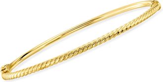 Ross-Simons Italian 10kt Yellow Gold Ribbed Bangle Bracelet