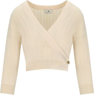 Elisabetta Franchi TOP IN MAGLIA CON SCOLLO A V BURRO ELISABETTA FRANCHI