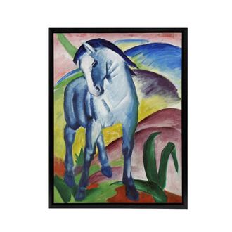 Artery8 Blue Horse I Expressionist Franz Marc Vintage Framed Canvas Wall Art | Size: W24 x H32