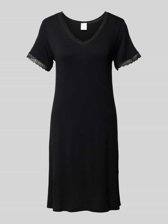 CCDK Copenhagen Nachthemd mit V-Ausschnitt Modell Jacqueline in Black, Größe XS