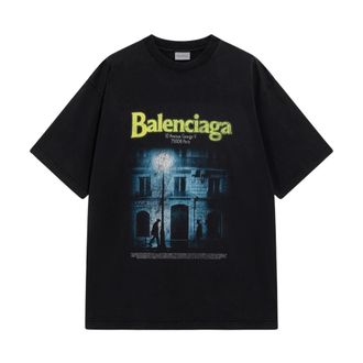 Balenciaga Tops, Heren, Zwart, M, Katoen, The Address Medium Fit T-Shirt