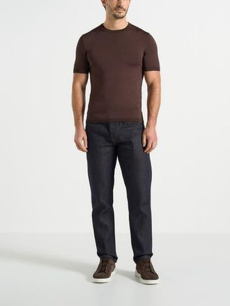 Mani&egrave;re De Voir Ellis Luxe Knitted T-Shirt in Brown at Nordstrom, Size X-Large
