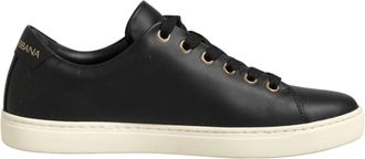 Dolce & Gabbana Zwarte Leren Heilige Hart Sneakers Schoenen