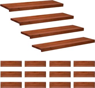 vidaXL Alfombras Para Escalones 16 Uds. 100 X 25 X 2 Cm Marr&oacute;n Vidaxl