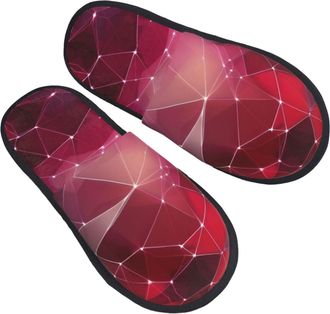 Generic Fuzzy Slippers Red Galaxy Constellation Printing Home Slippers Unisex Casual House Slipper For Spa Women Mens M