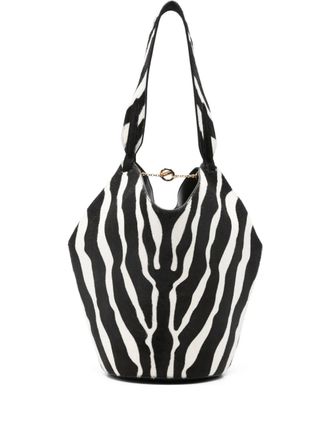 Khaite mini zebra-print tote bag - Black