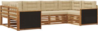 vidaXL Conjunto De Sof&aacute;s De Exterior 6 Uds. Natural Y Beige Vidaxl